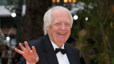 Sir  Tim RIce poses for photographers upon arrival at the 'Lion King' European premiere in central London, Sunday, July 14, 2019. (Photo by Joel C Ryan/Invision/AP)                                                                               